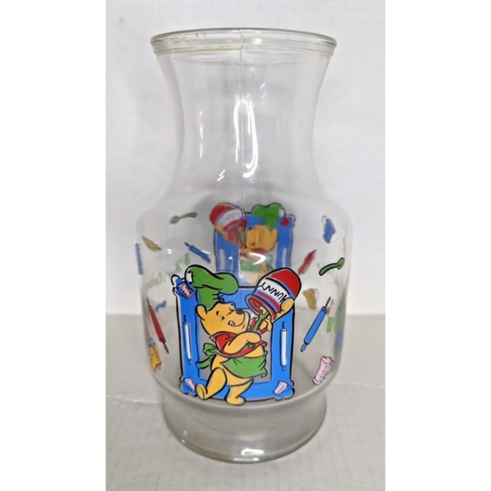 Vintage Disney's "What's Cooking, Pooh? Juice Pitcher/Carafe Anchor Hocking NICE